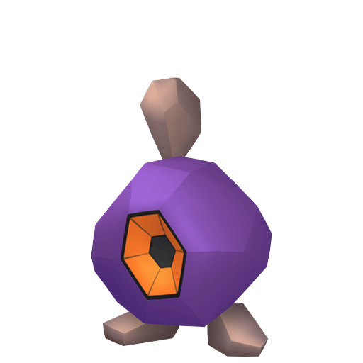 Roggenrola — duży render postaci w wariancie shiny