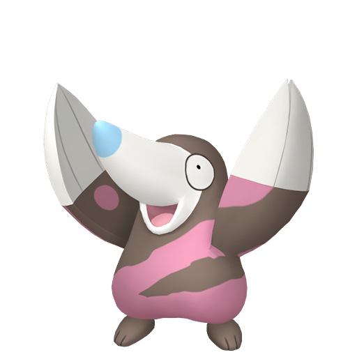 Drilbur — duży render postaci w wariancie shiny