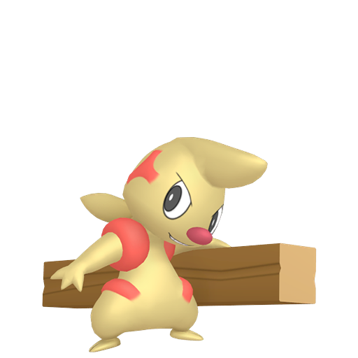 Timburr — duży render postaci w wariancie shiny