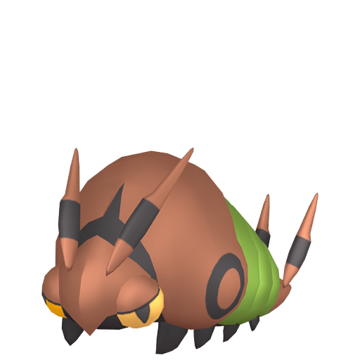Venipede — duży render postaci w wariancie shiny