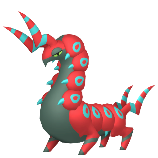 Scolipede — duży render postaci w wariancie shiny