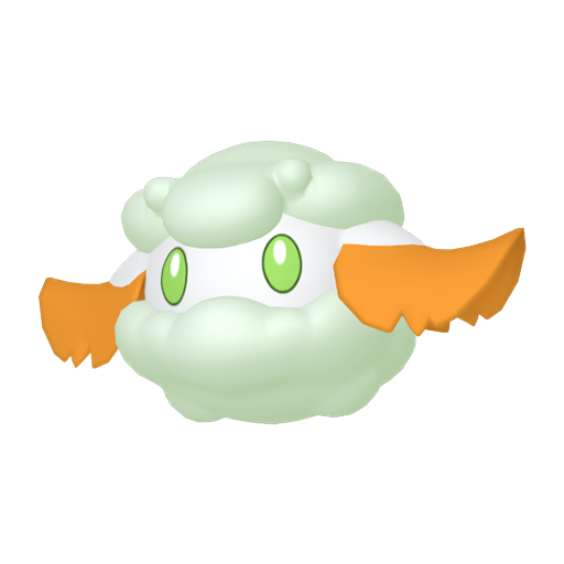 Cottonee — duży render postaci w wariancie shiny