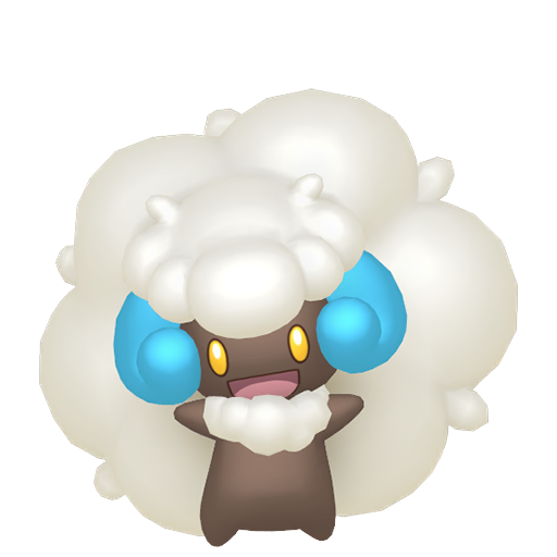 Whimsicott — duży render postaci w wariancie shiny