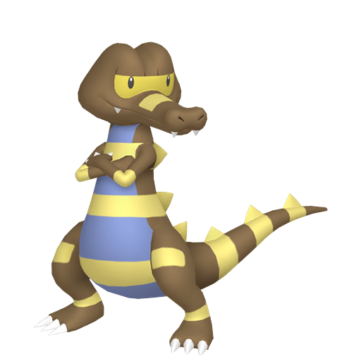 Krokorok — duży render postaci w wariancie shiny