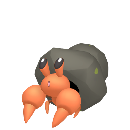 Dwebble — duży render postaci w wariancie shiny