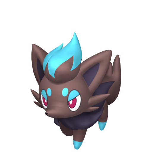 Zorua — duży render postaci w wariancie shiny