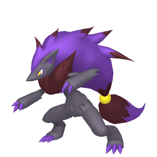 Zoroark — duży render postaci w wariancie shiny
