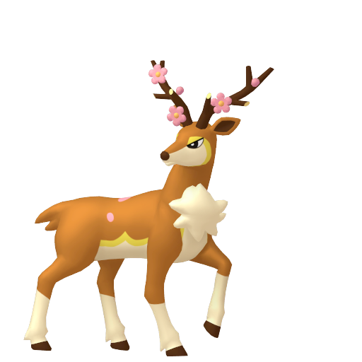 Sawsbuck — duży render postaci w wariancie shiny