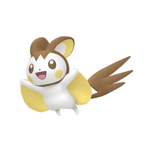 Emolga — duży render postaci w wariancie shiny