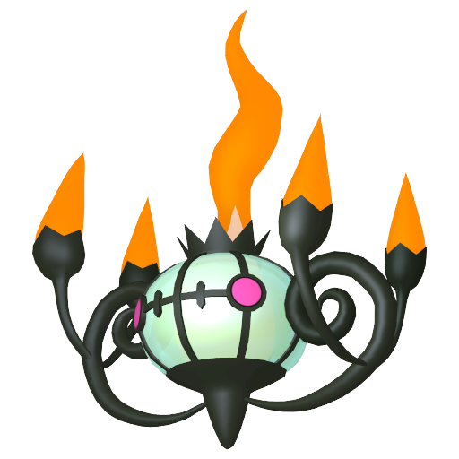 Chandelure — duży render postaci w wariancie shiny