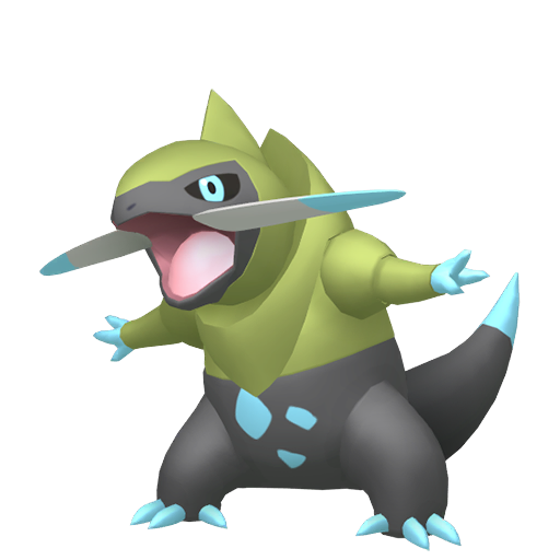Fraxure — duży render postaci w wariancie shiny