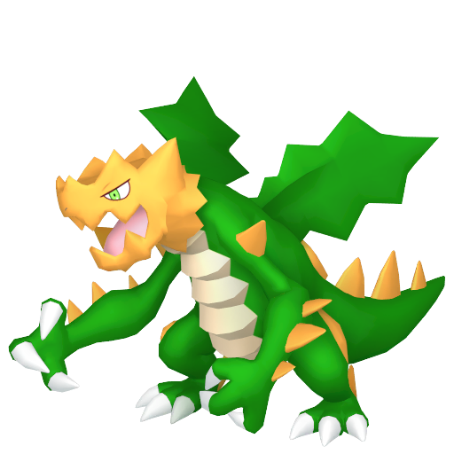 Druddigon — duży render postaci w wariancie shiny