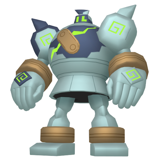 Golurk — duży render postaci w wariancie shiny