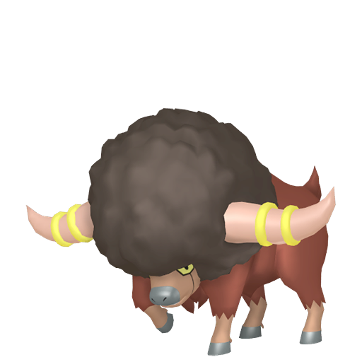 Bouffalant — duży render postaci w wariancie shiny