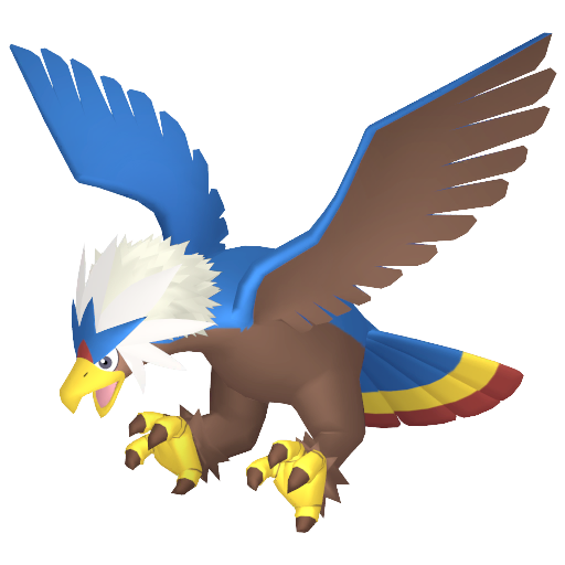 Braviary — duży render postaci w wariancie shiny
