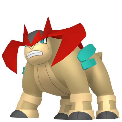 Terrakion — duży render postaci w wariancie shiny