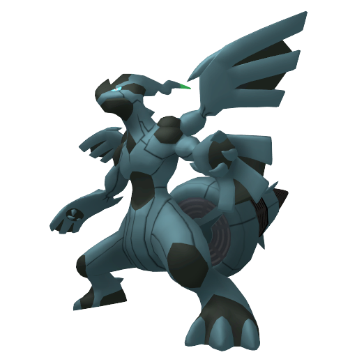 Zekrom — duży render postaci w wariancie shiny