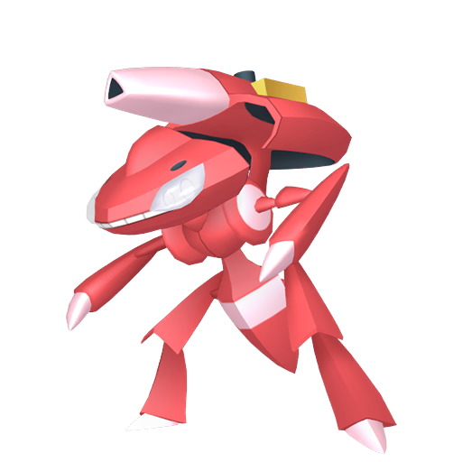 Genesect — duży render postaci w wariancie shiny