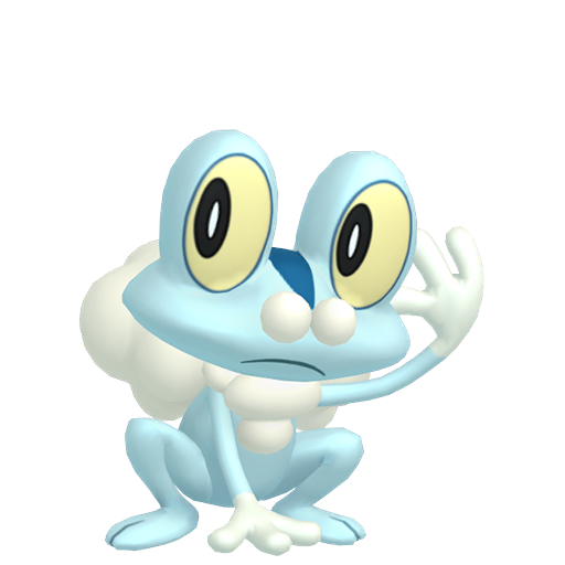 Froakie — duży render postaci w wariancie shiny
