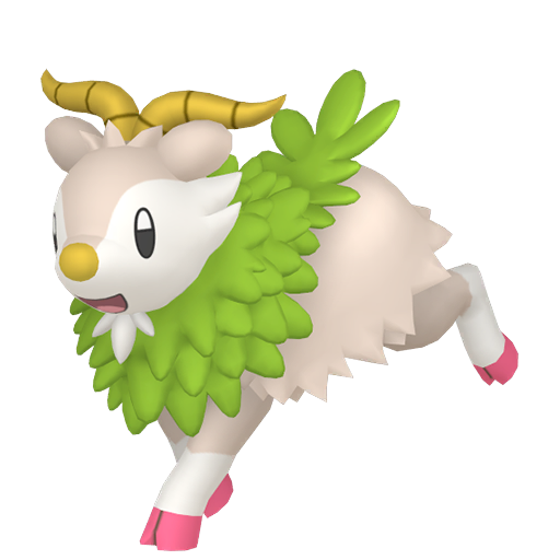 Skiddo — duży render postaci w wariancie shiny