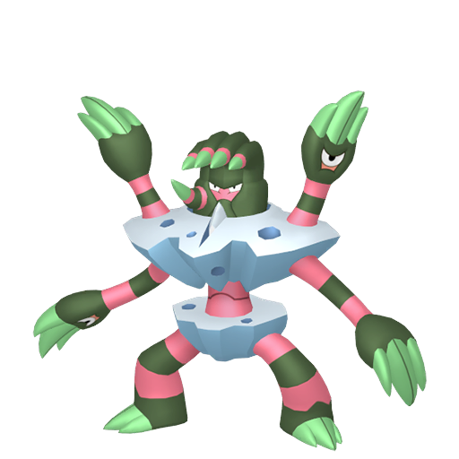 Barbaracle — duży render postaci w wariancie shiny
