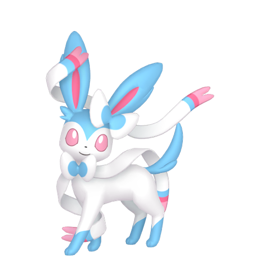Sylveon — duży render postaci w wariancie shiny
