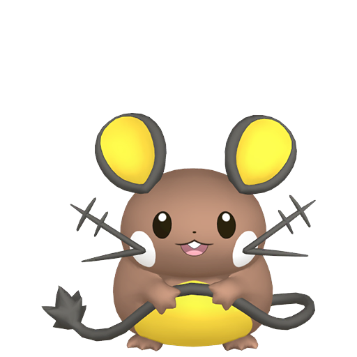 Dedenne — duży render postaci w wariancie shiny