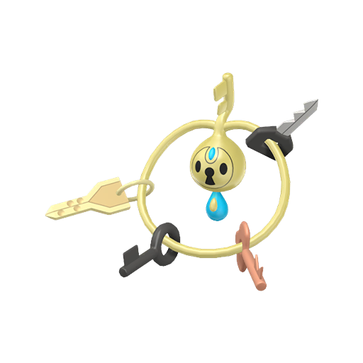 Klefki — duży render postaci w wariancie shiny