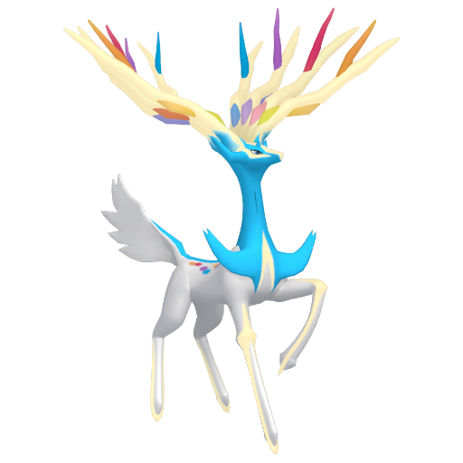 Xerneas — duży render postaci w wariancie shiny