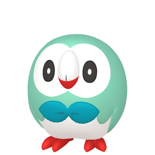 Rowlet — duży render postaci w wariancie shiny