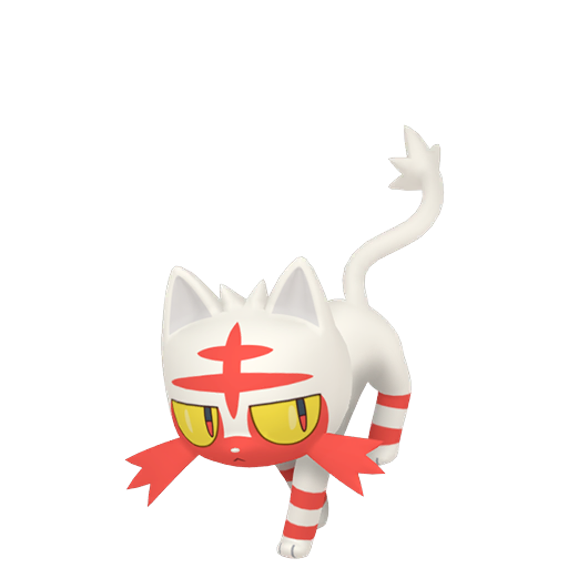 Litten — duży render postaci w wariancie shiny