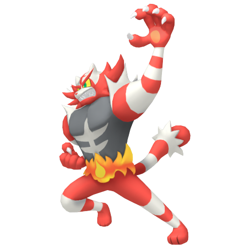 Incineroar — duży render postaci w wariancie shiny
