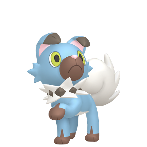 Rockruff — duży render postaci w wariancie shiny