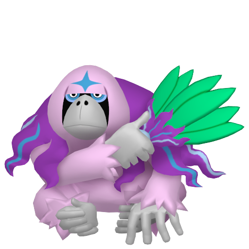 Oranguru — duży render postaci w wariancie shiny