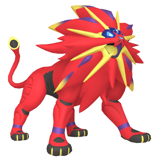 Solgaleo — duży render postaci w wariancie shiny