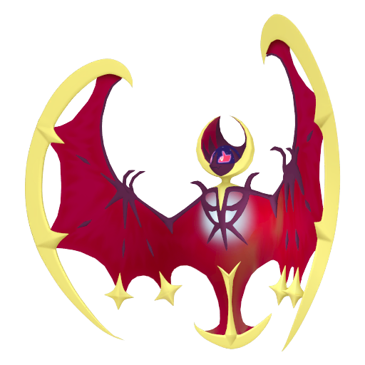 Lunala — duży render postaci w wariancie shiny