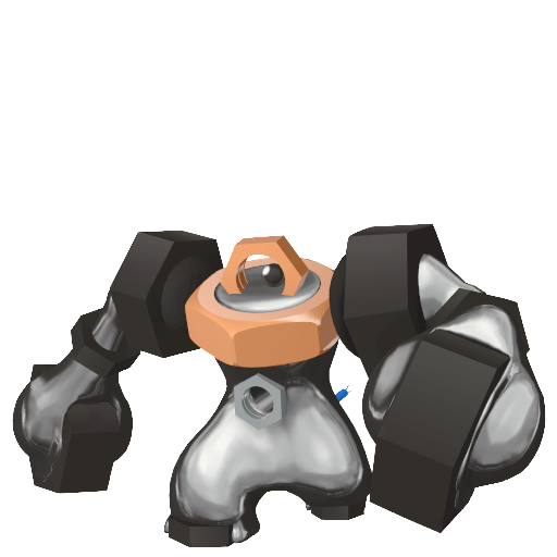 Melmetal — duży render postaci w wariancie shiny