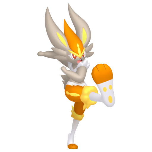 Cinderace — duży render postaci w wariancie shiny
