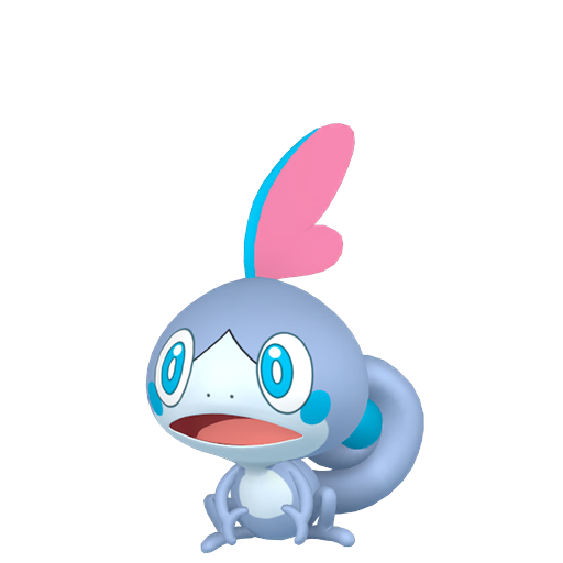Sobble — duży render postaci w wariancie shiny