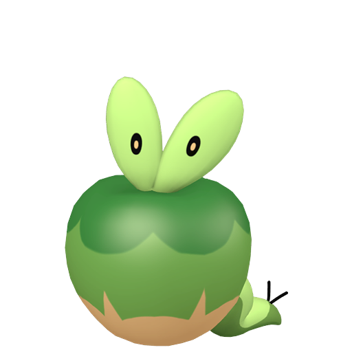 Applin — duży render postaci w wariancie shiny