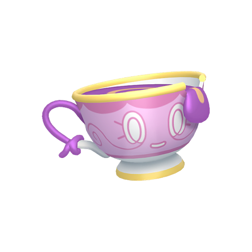 Sinistea — duży render postaci w wariancie shiny