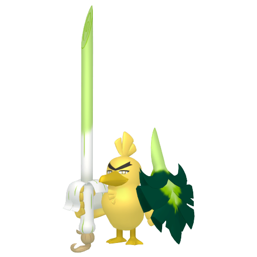 Sirfetchd — duży render postaci w wariancie shiny