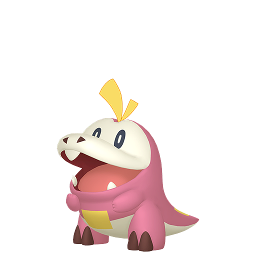 Fuecoco — duży render postaci w wariancie shiny