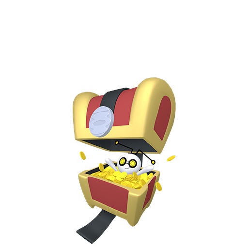 Gimmighoul — duży render postaci w wariancie shiny
