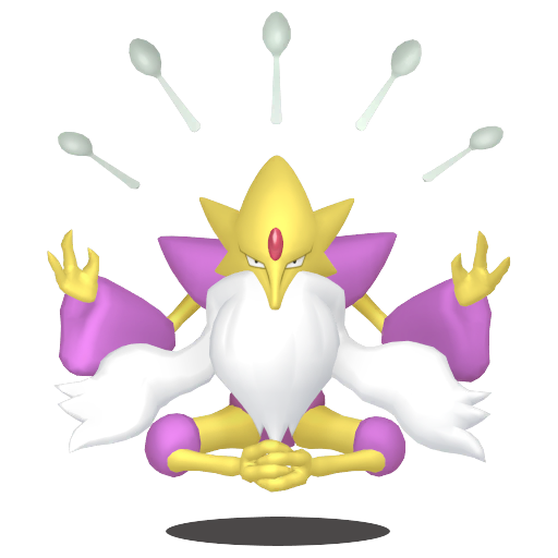 Alakazam (Mega) — duży render postaci w wariancie shiny
