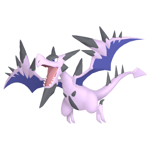 Aerodactyl (Mega) — duży render postaci w wariancie shiny
