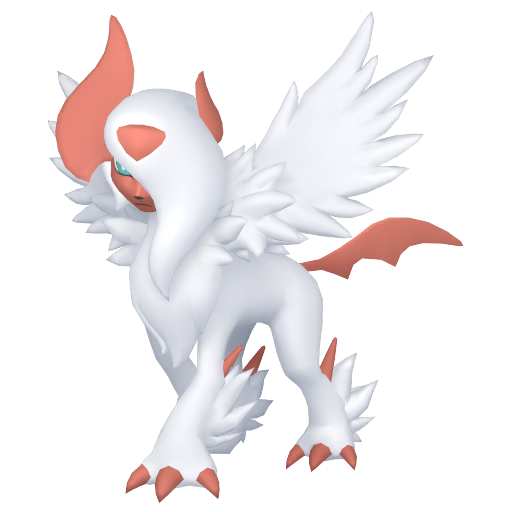 Absol (Mega) — duży render postaci w wariancie shiny