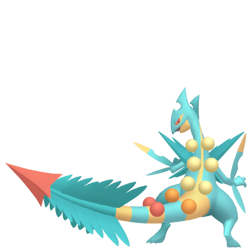 Sceptile (Mega) — duży render postaci w wariancie shiny