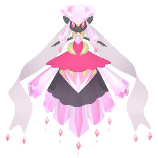 Diancie (Mega) — duży render postaci w wariancie shiny