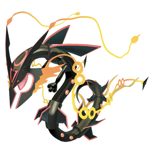 Rayquaza (Mega) — duży render postaci w wariancie shiny